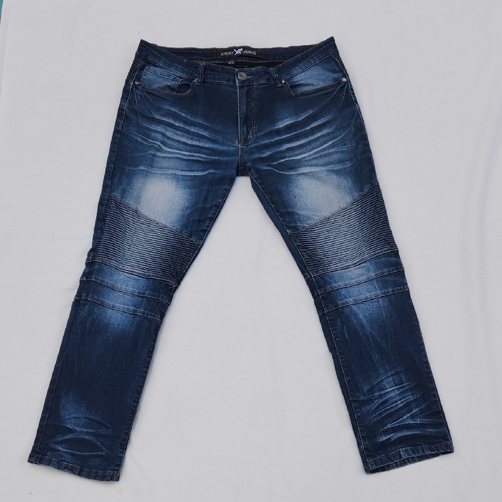 X Ray Mens Stretch Moto Jeans Sz. 36/30